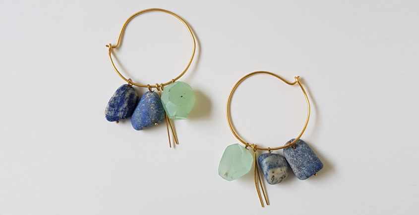 Tinted Oceans ✺ Stone Jewelry ✺ lapis & aqua stones earrings { 16 }